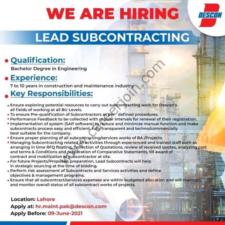 DESCON Jobs for Engineers