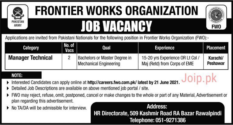 FWO Manager Technical