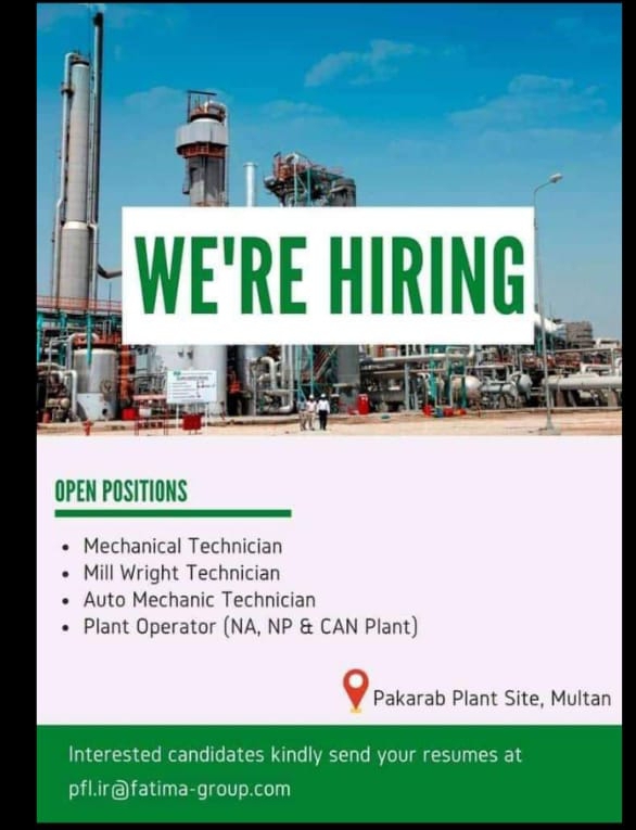 Pak Arab Plant Site, Multan for Mechanical Technician