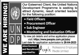DAE Civil Job as Sub Engineer in United Nations Development Program (UNDP)